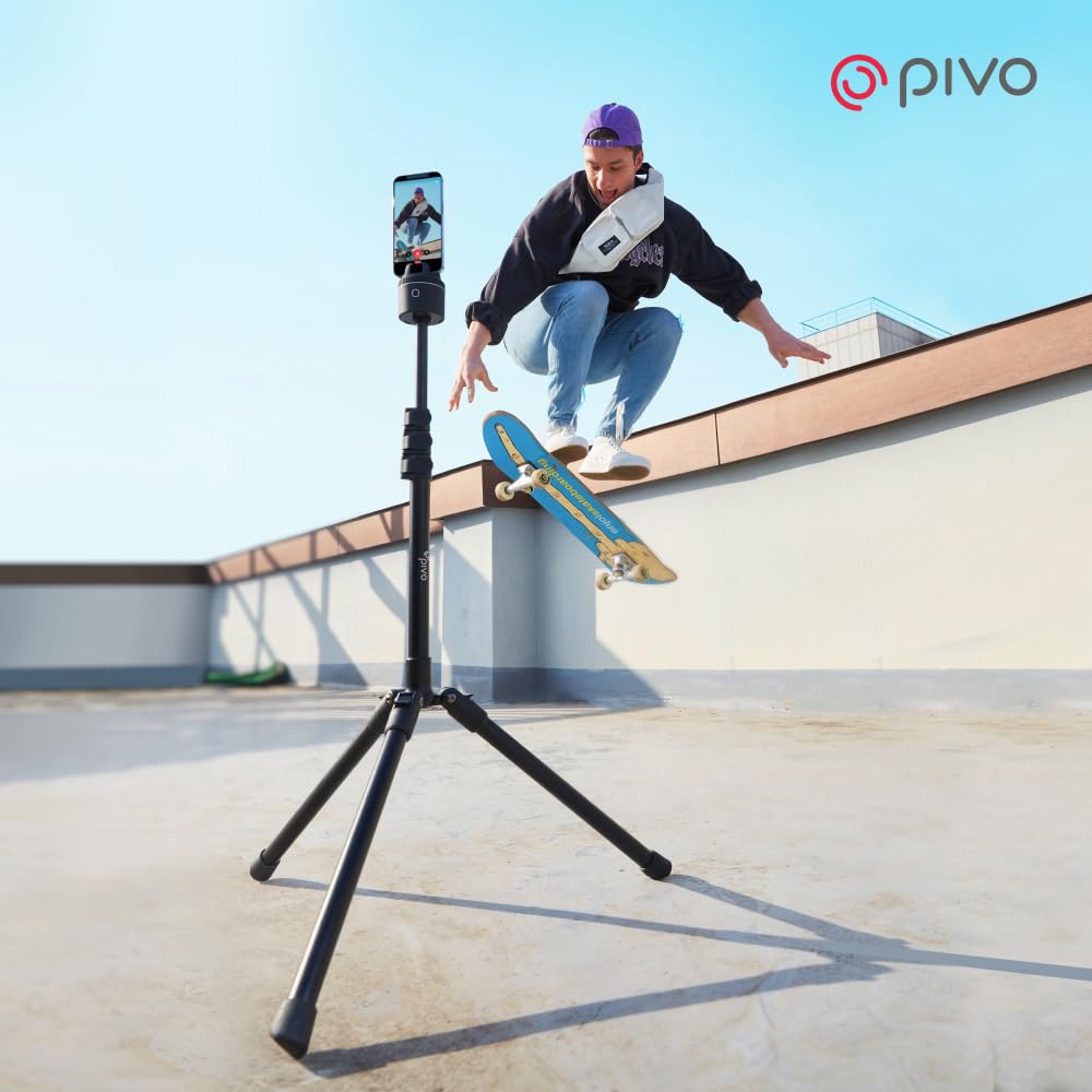 Pivo Trépied Léger de 160 cm, Extensible, pour Appareil Photo avec Filetage Universel de 1/4 Pouce Option à 3 Niveaux pour ES Caméras d'action, Les DSLR, Les Support Smartphone et Les Pivo