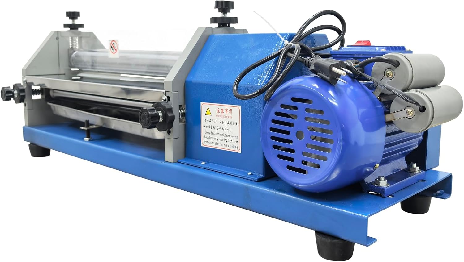 400 mm/15.7 inches Automatic Adhesive Gluing Machine, 110V 370W Electric Glue Coating Machine, Soft Roller, for 13mm Thickness Paper Leather Cardboard