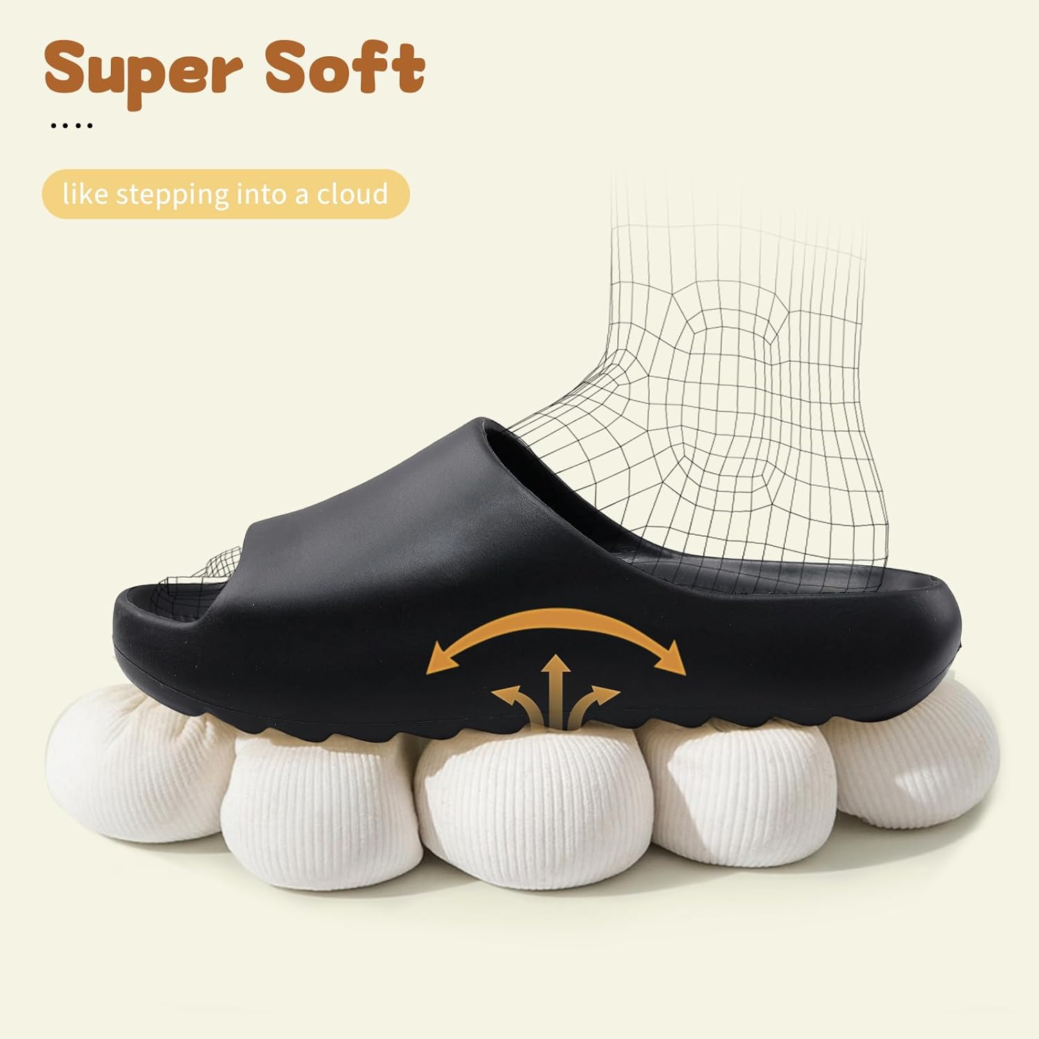 Kids Cloud Slides Slippers For Girls Boys,Pillow House Slippers Non-Slip Super Soft Quick Drying Shower Cushioned Slides Bathroom Thick Sole Sandals Indoor Outdoor Slippers - Image 4