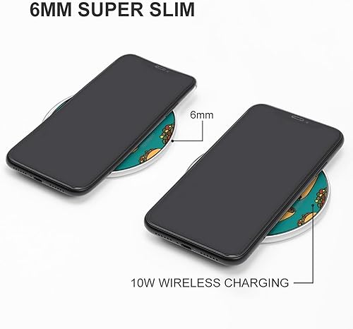 Miniatura 3 de Blue Pattern with Tacos Wireless Charger Pad 10W Fast Charging Pad Compatible with iPhone 15 14 13 12 Series Samsung Galaxy Series