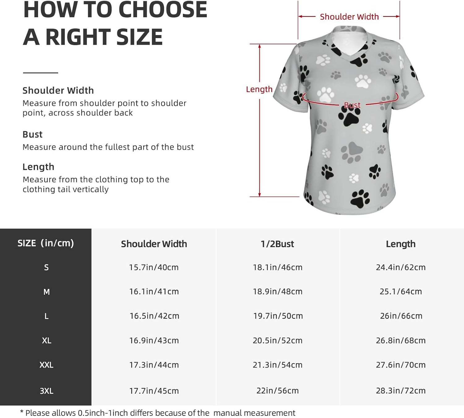 Women Casual Animal Paw Prints Print V-Neck T-Shirt Short Sleeve Summer Trendy Tops.