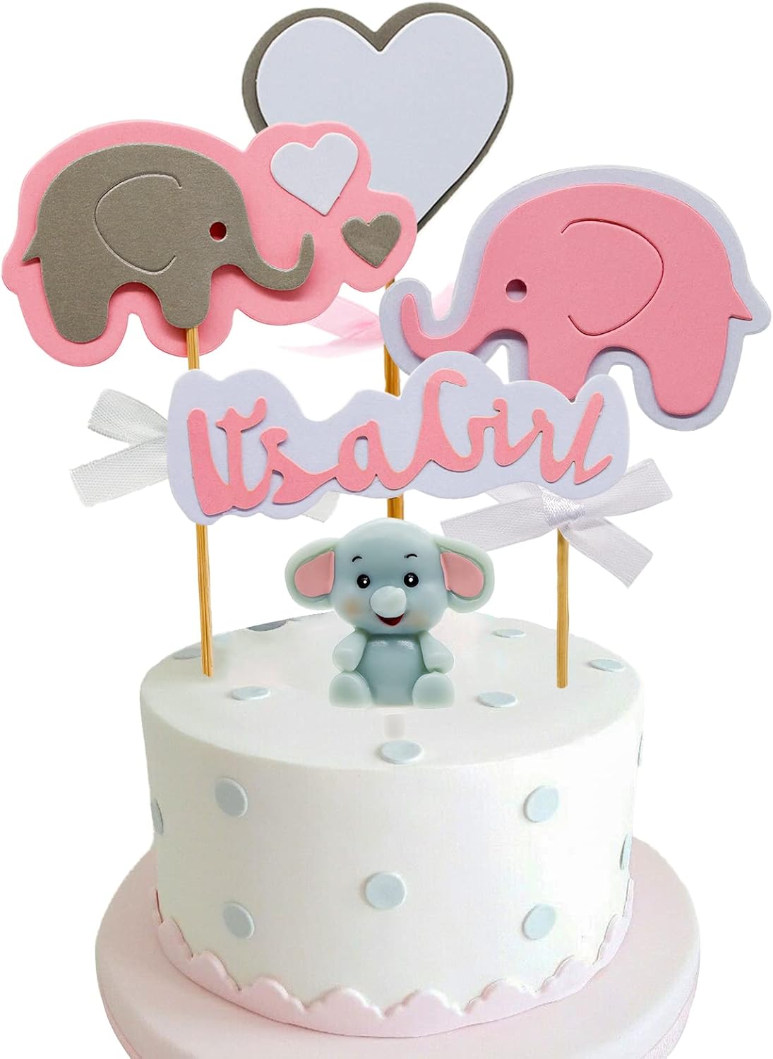 Buy Pink Elephant Baby Shower Cake Topper at Ubuy Italy