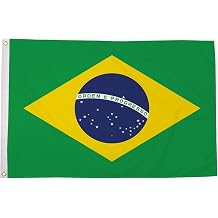 Flagmax Brazil Flag - Durable 5ft x 3ft 150cm x 90cm Brazilian Banner with Eyelets - Premium Quality Flag of Brazil for Indoor and Outdoor Use and celebrate the country of Brazil