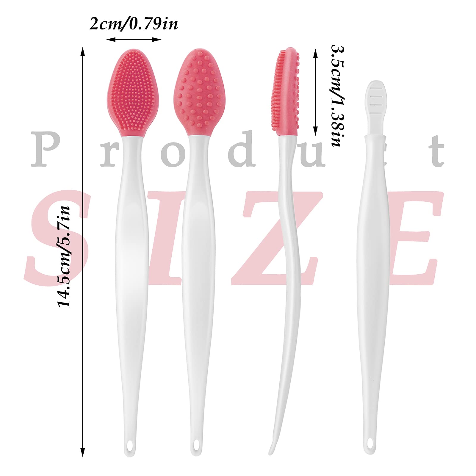 WLLHYF 5 pennelli esfolianti in silicone a doppia faccia, mini spazzola morbida per la pulizia delle labbra, per uomini e donne, schiarente labbra scure, aspetto più liscio e pieno