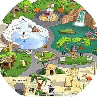 Alphabet Zoo Scene Mini Tuff Tray Mat Insert - Black Tray Not Included - 60 x 60 cm