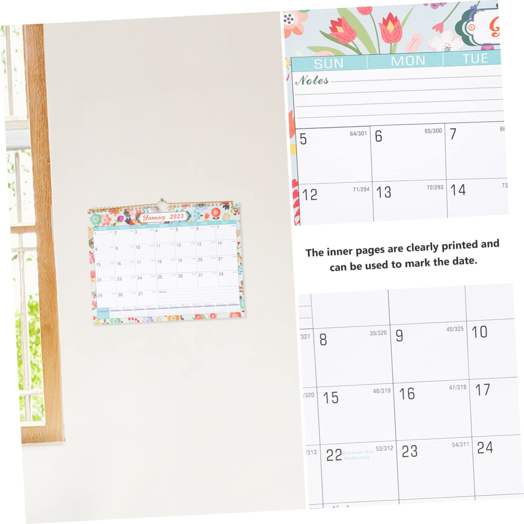 3 Piezas teniendo en el mensual de pared 2022-2023 calendarios cool office calendars mensual en ingles de pared resistente Papel SHINEOFI