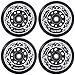 AOWISH 4-Pack Inline Skate Wheels Outdoor Asphalt Formula 85A Blades Roller Skates Replacement Wheels with Speed Bearings ABEC-9 and Spacers (Black, 76mm)