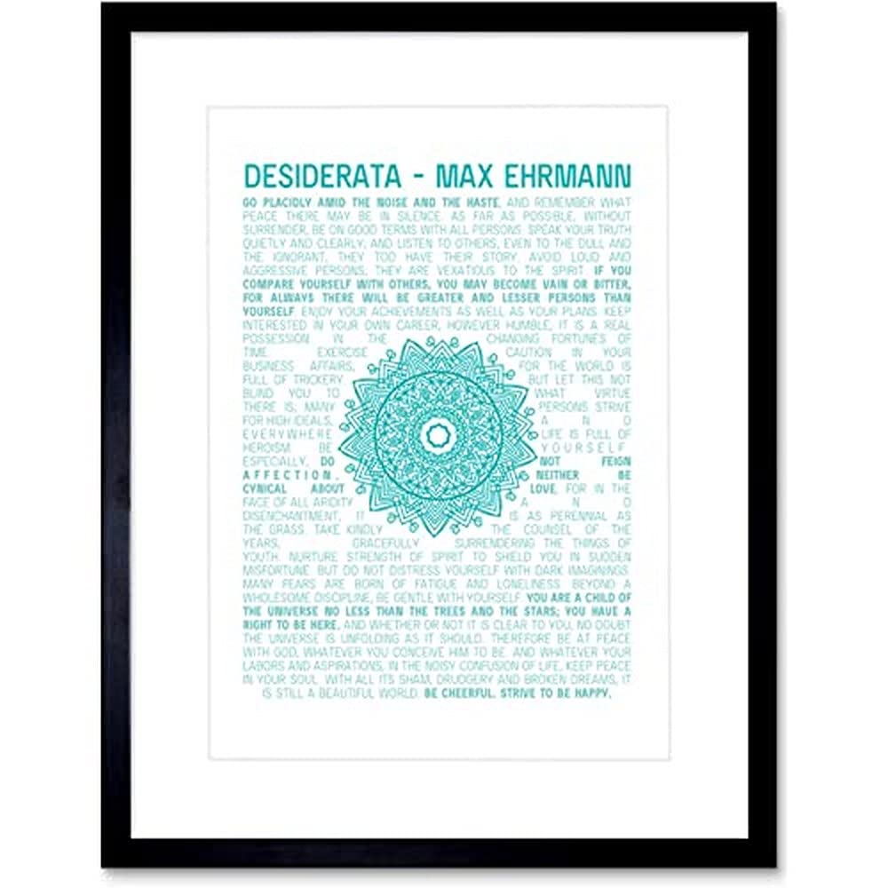 Desiderata Mandala Ehrmann Typography Wall Art Print