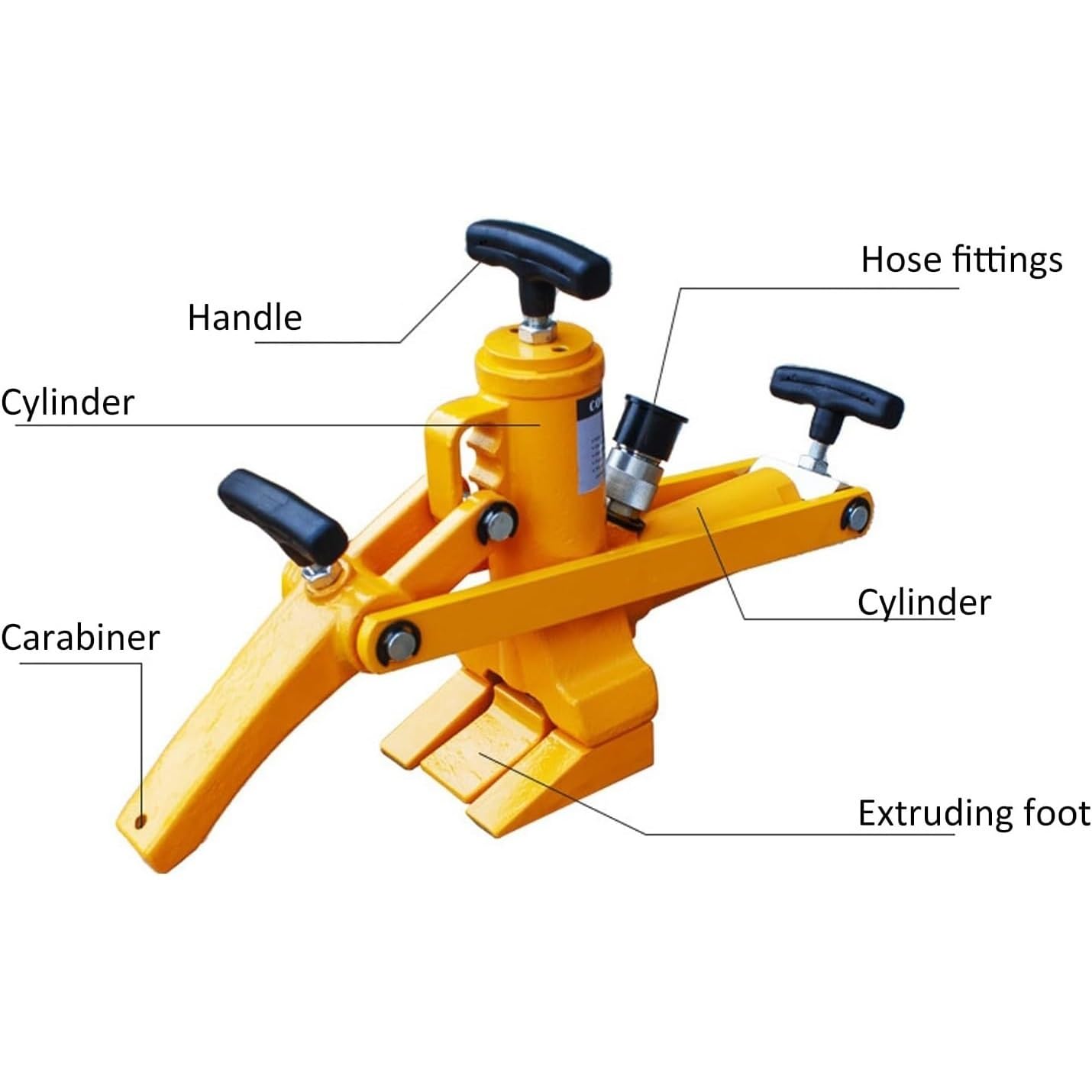 Wytrzymały hydrauliczny zbijak do opon, hydrauliczny zbijak do opon 10000 PSI z pompką nożną i wężem pneumatycznym, pojemność zbiornika 2,3 l, zestaw narzędzi do zbijaka do opon w ciągnikach