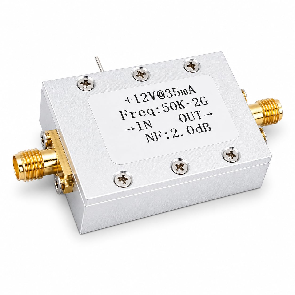 LNA-Breitbandverstärker, 50 kHz bis 2 GHz Rauscharmer Verstärker, 9–15V DC | 50 Ohm HF-Leistungsverstärker mit 31 DB Hohe Verstärkung, Leistungsvorverstärker, für FM Shortwave Kabelfernsehen Drahtlose