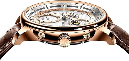 Miniatura 4 de LOBINNI Reloj automático mecánico de fase lunar para hombre, impermeable, vestido de pulsera de lujo de moda para hombre