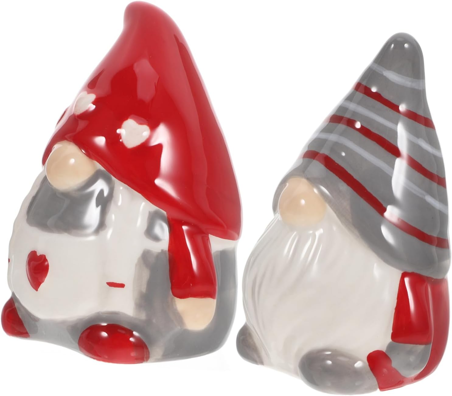 Gnome Salt Pepper Ceramic Seasoning Jars Set Unique Gnome Design for Kitchen Decor
