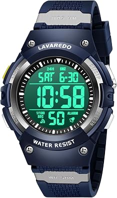 L LAVAREDO Kids Digital Watch,Boys Timer Stopwatch Alarm and 50M Waterproof