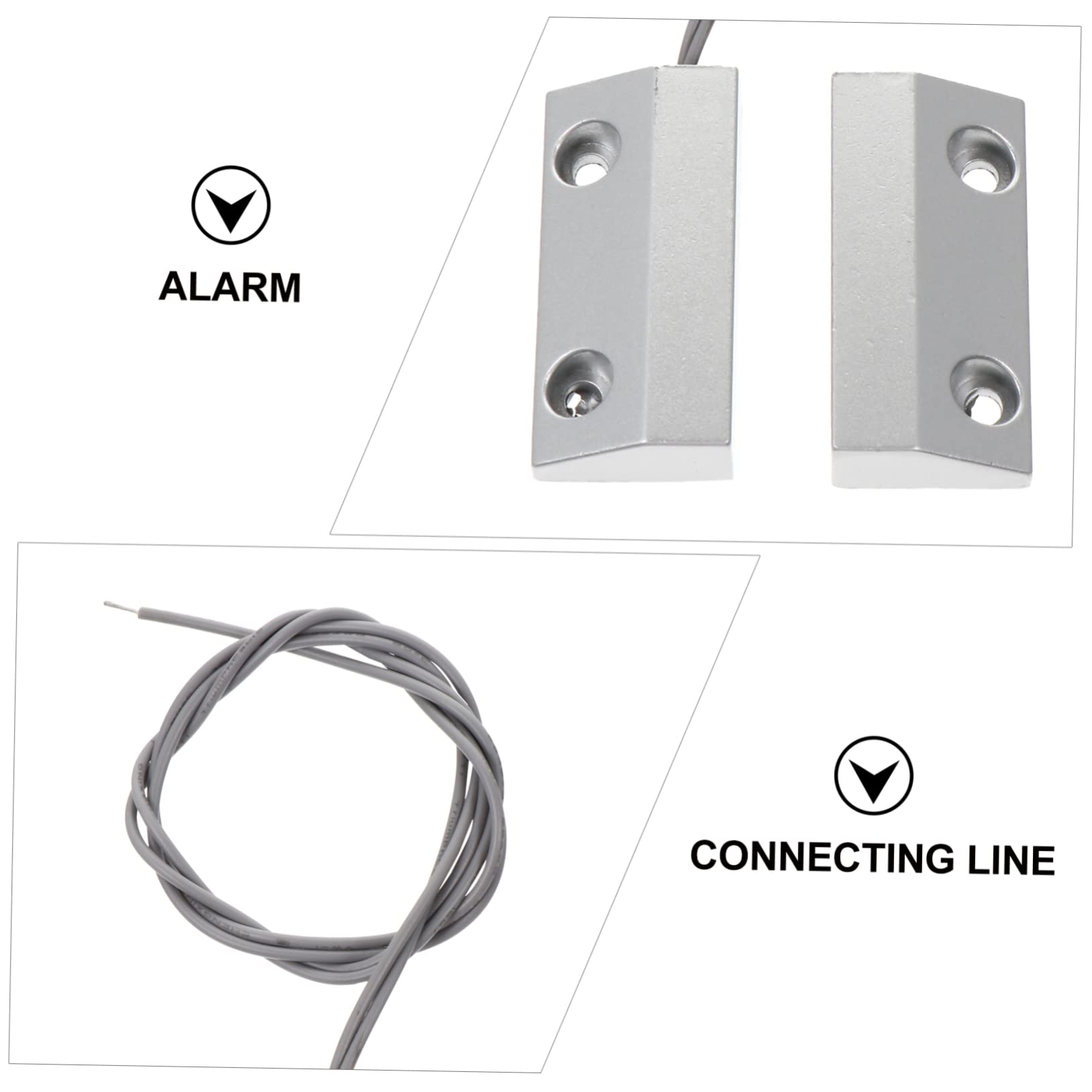 jojofuny 3ensembles Détecteur De Porte Magnétique Zinc Alliage Alarme pour Fenêtres Et Portes Système De Sécurité pour Garage Et Entrepôts