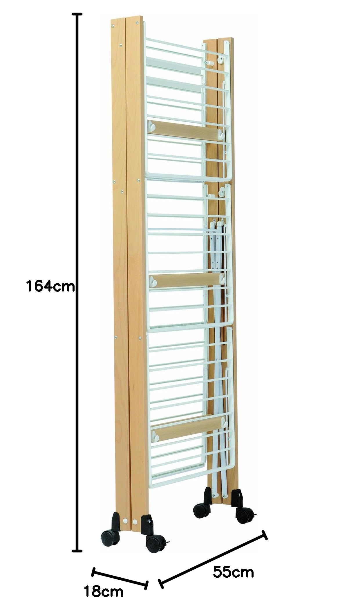 Foppapedretti Ursus Étendoir à linge, Misura aperto H164 P80 L176 cm, naturel