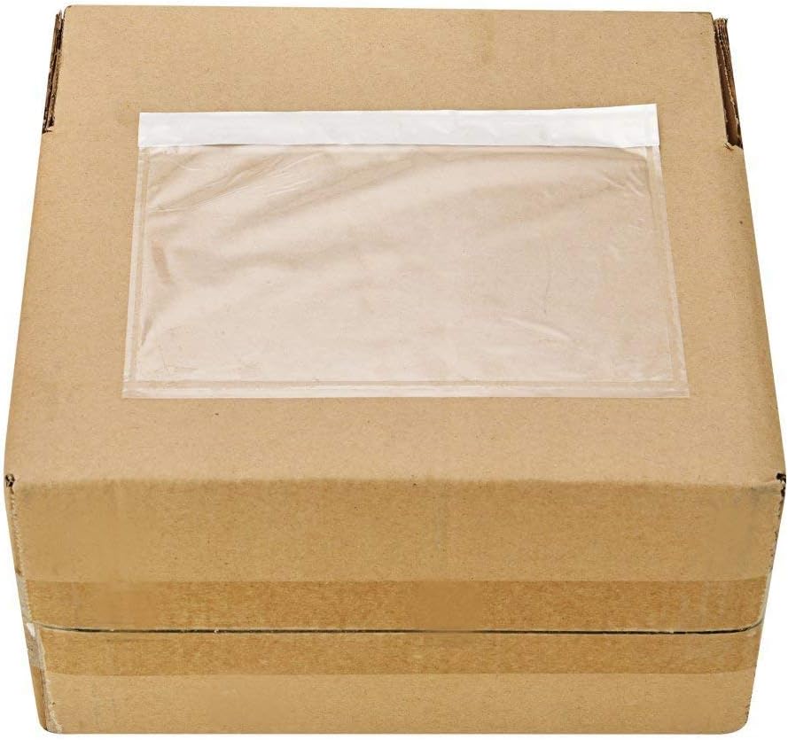 9527 Product 7.5" x 5.5" Clear Adhesive Top Loading Packing List/Shipping Label Envelopes (400 Pack)
