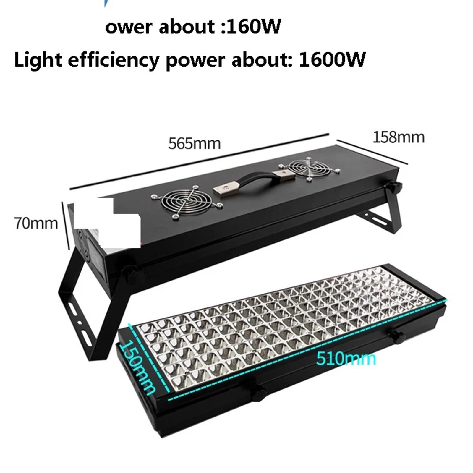 Lampada uv resina, Lampada for polimerizzazione UV ad alta resistenza 395nm 405nm 365nm LED Olio verde Stampa 3D Pasta acrilica Riparazione Colla for resina fai da te Colla for pellicola(365nm,1600w)