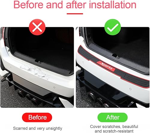 Miniatura 13 de Protector de parachoques trasero de automóvil, universal de goma negra antiarañazos/almohadilla protectora para la puerta del maletero deslizante
