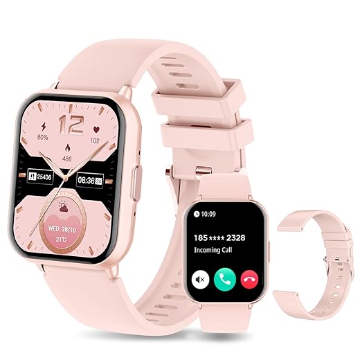 PEJE Relogio Masculino,Tela HD de 1,83" Relógio Smartwatch com Alexa, Ai GPT, 123 Esportes,Frequência Cardíaca e Monitoramento do Sono,1 ATM à rova d'água, Compatível com Android iOS（Rosa）