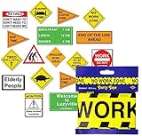 Beistle Retirement Party Set with No Work Zone Tape and Retirement Cutout Signs