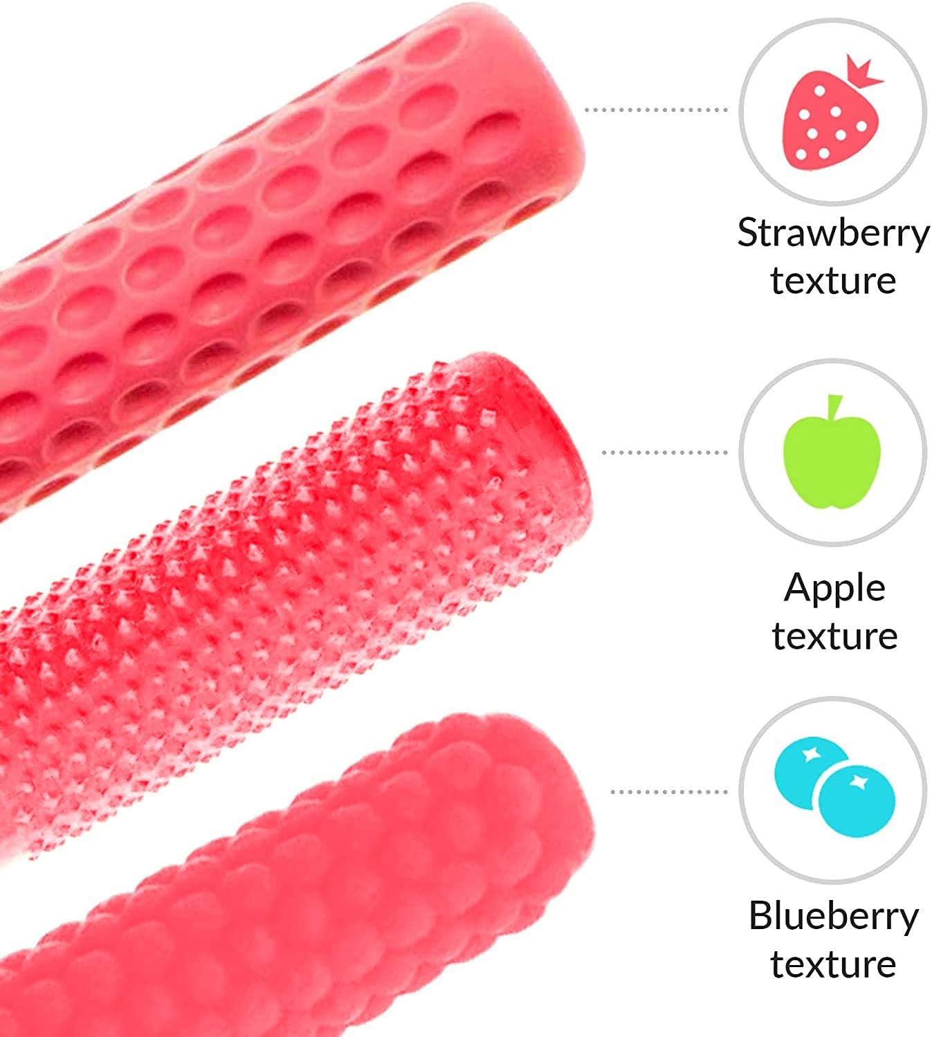 FLUXY Oral Motor Tool Therapy Sensory Motor Aid with 3 Unique Textures Red : Health & Household