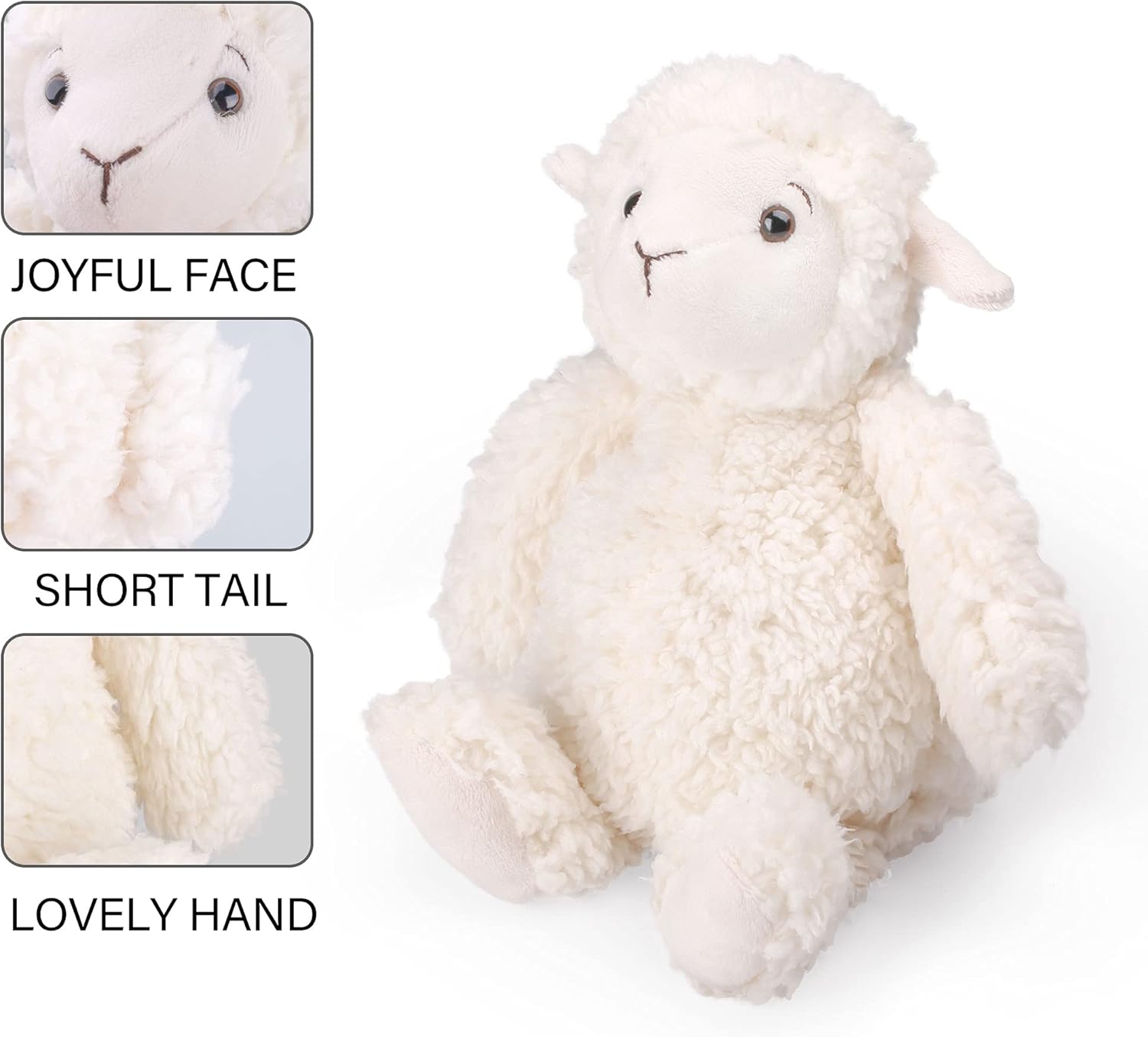 LotFancy Lamb Stuffed Animal, 12" Stuffed Lamb Plush for Baby, Cuddly Fluffy Sheep Toy, Plushies for Newborn Nursery, Easter Decoration