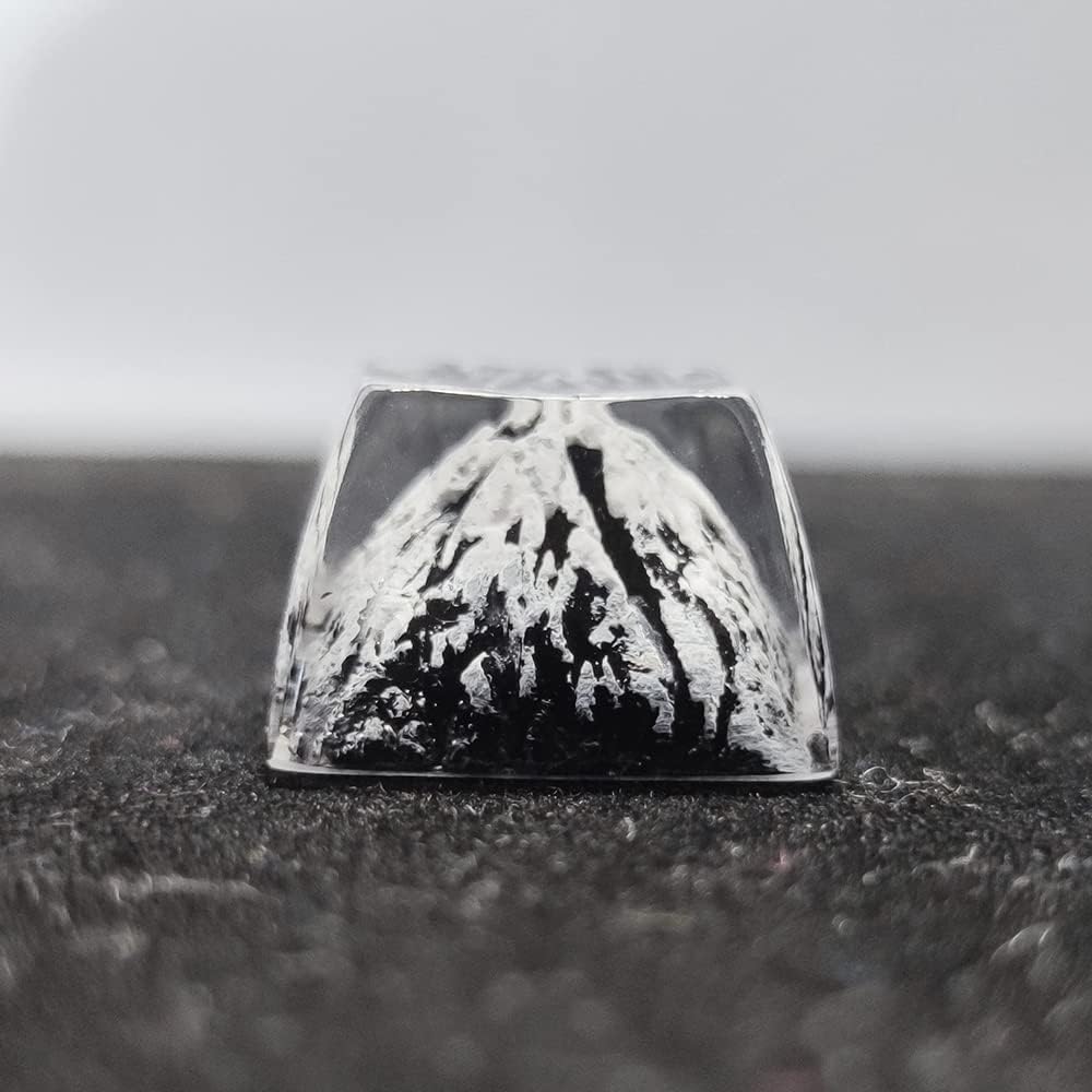 Handmade Custom Resin Personalized Key Cap Cheery Blossom Snow Mountain Theme SA R3 Profile Luminous Key Cap Cherry MX Crosshair Switch Mechanical Keyboard Snow Mountain