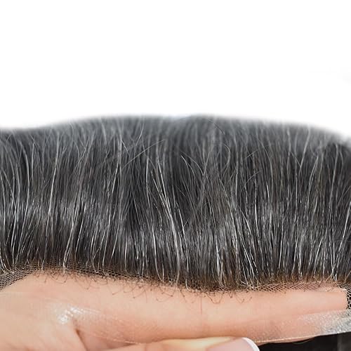 Miniatura 3 de Mens Toupee Hair Piece Human Hair Replacement System For Men Soft French Lace Men Hair System Hairpieces For Men Toupee For Men Protesis Capilar