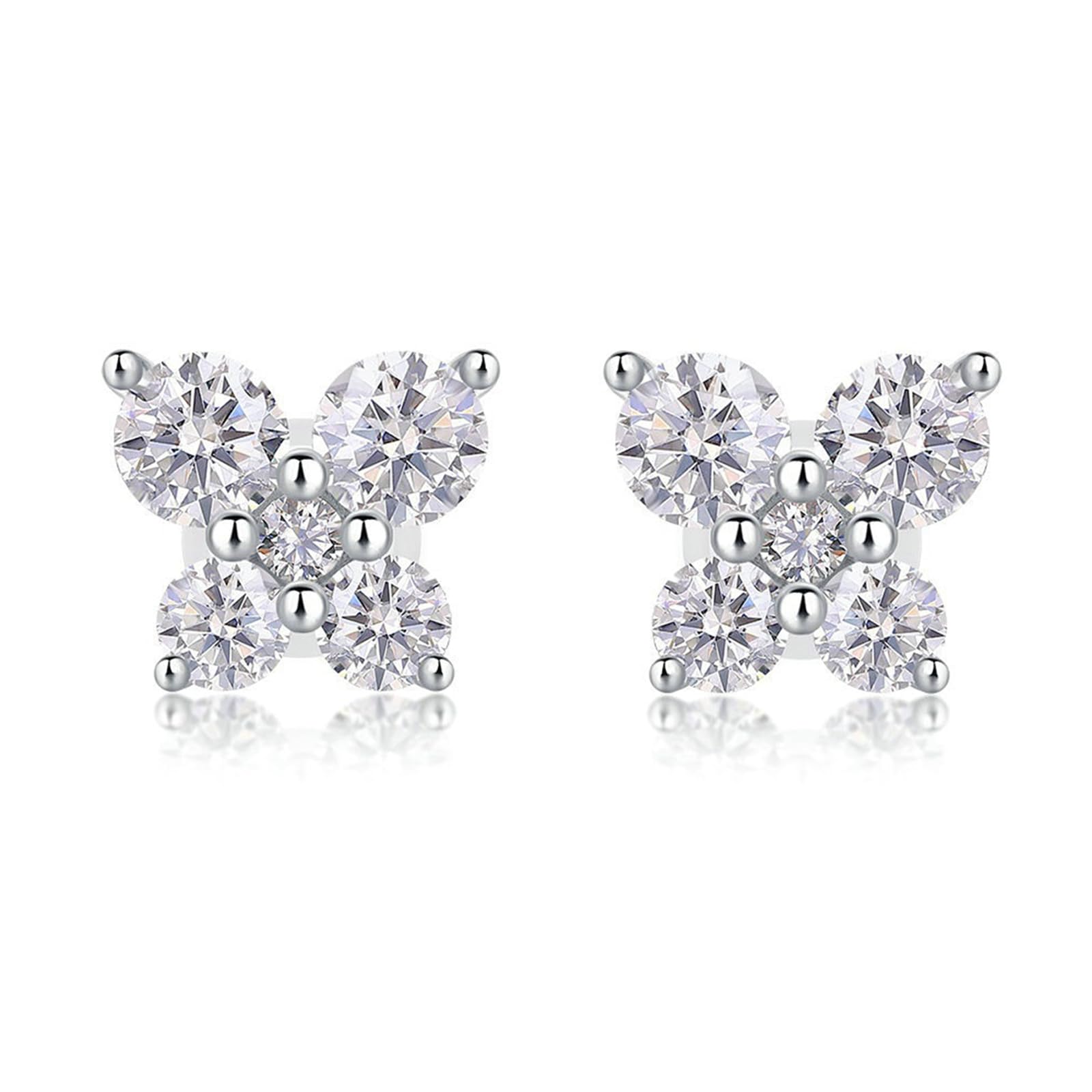 Kolczyki na sztyfcie białe złoto 750 585 375 damskie kolczyki motyl z moissanitem 1,66 ct ślubne kolczyki bez alergii dla kobiet