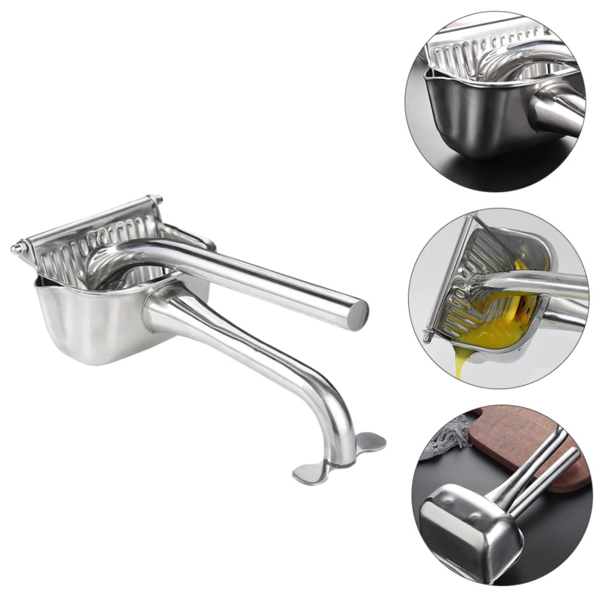 Cabilock Spremiagrumi Facile da Pulire in Acciaio Inox 304 Manico Confortevole Manuale per Spremere Agrumi Freschi e Frutta a Mano