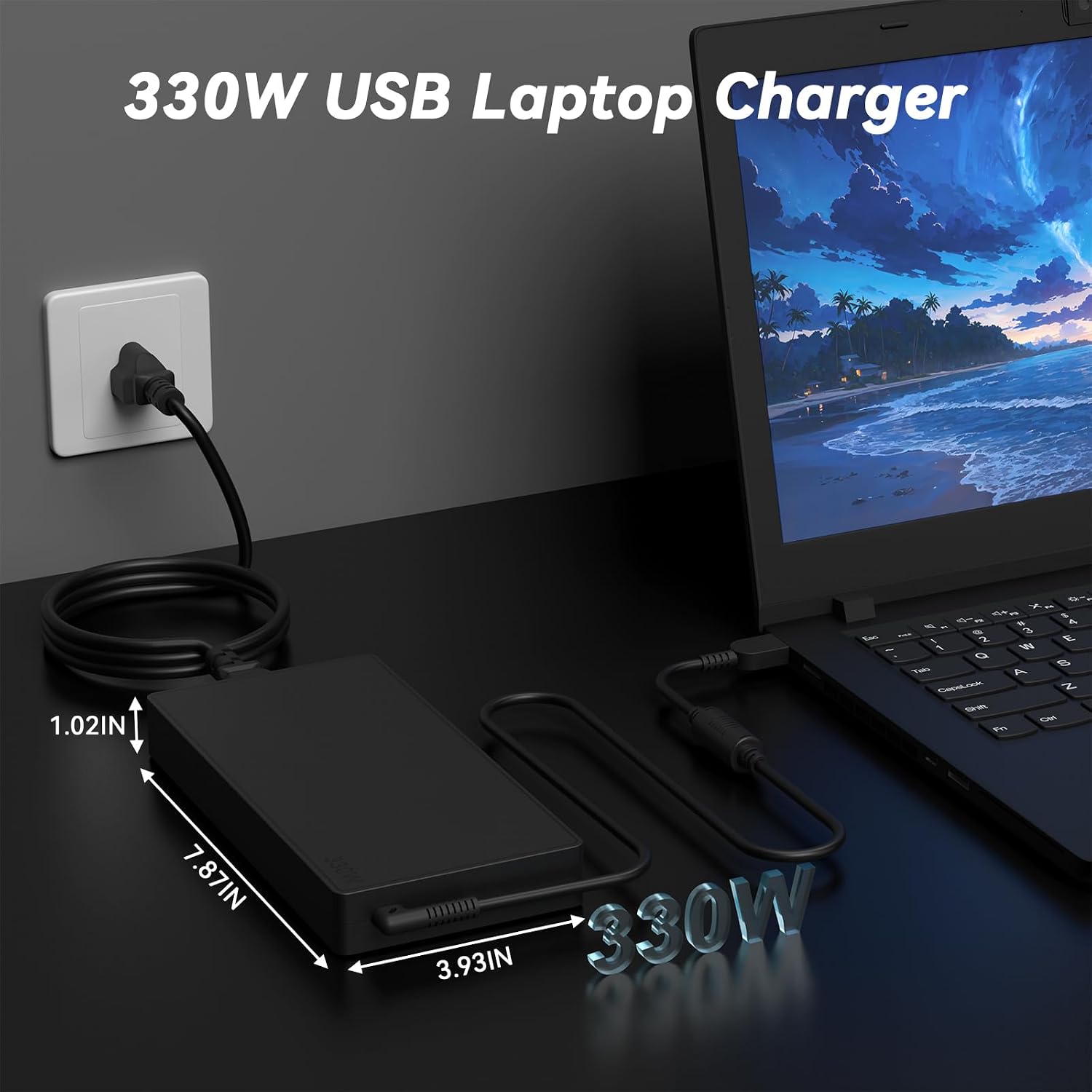 330W/400W Laptop Charger Compatible with Lenovo Legion Pro 7i Gen 10 16" 9 9i RTX 5080 5090 5070 4070 4080 4090 AI-Powered Gaming Legion 7 Pro 16IAX10H ADL400SDC3A AC Adapter