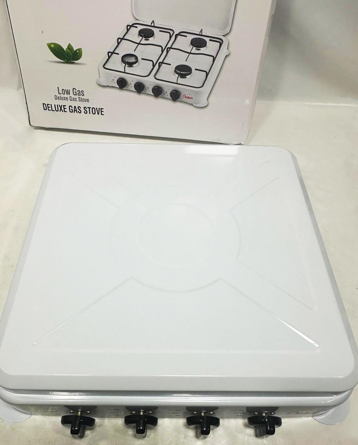 Cocina de Gas Butano Portátil 4 Fuegos 8,8 kW, Hornillo de Gas Portátil con Fuego Ajustable, 4 Quemadores de 75,5 mm, para Butano y Propano.(4 Fogones)
