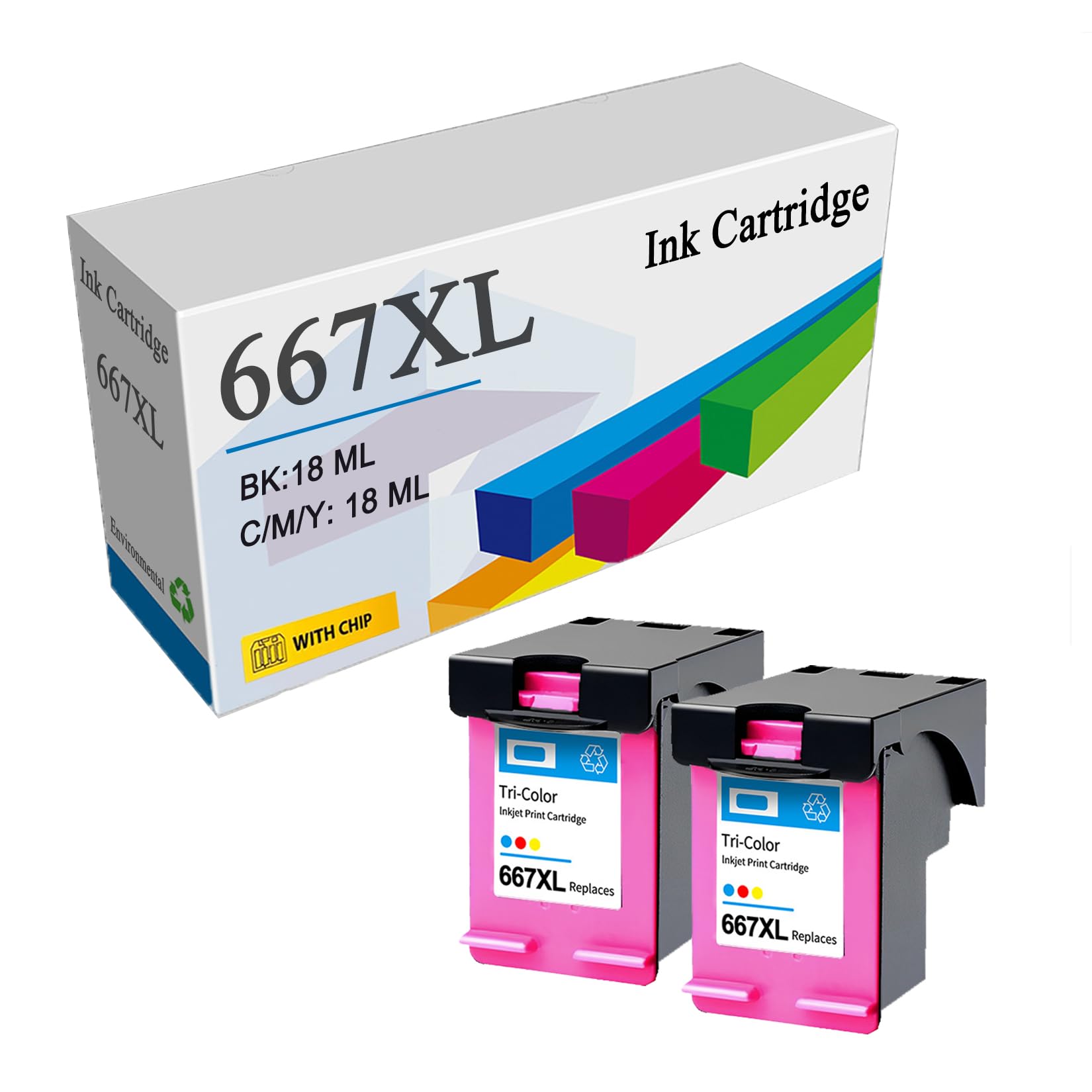 Amazon.com: 667XL 667 Ink Cartridges Combo Compatible for HP