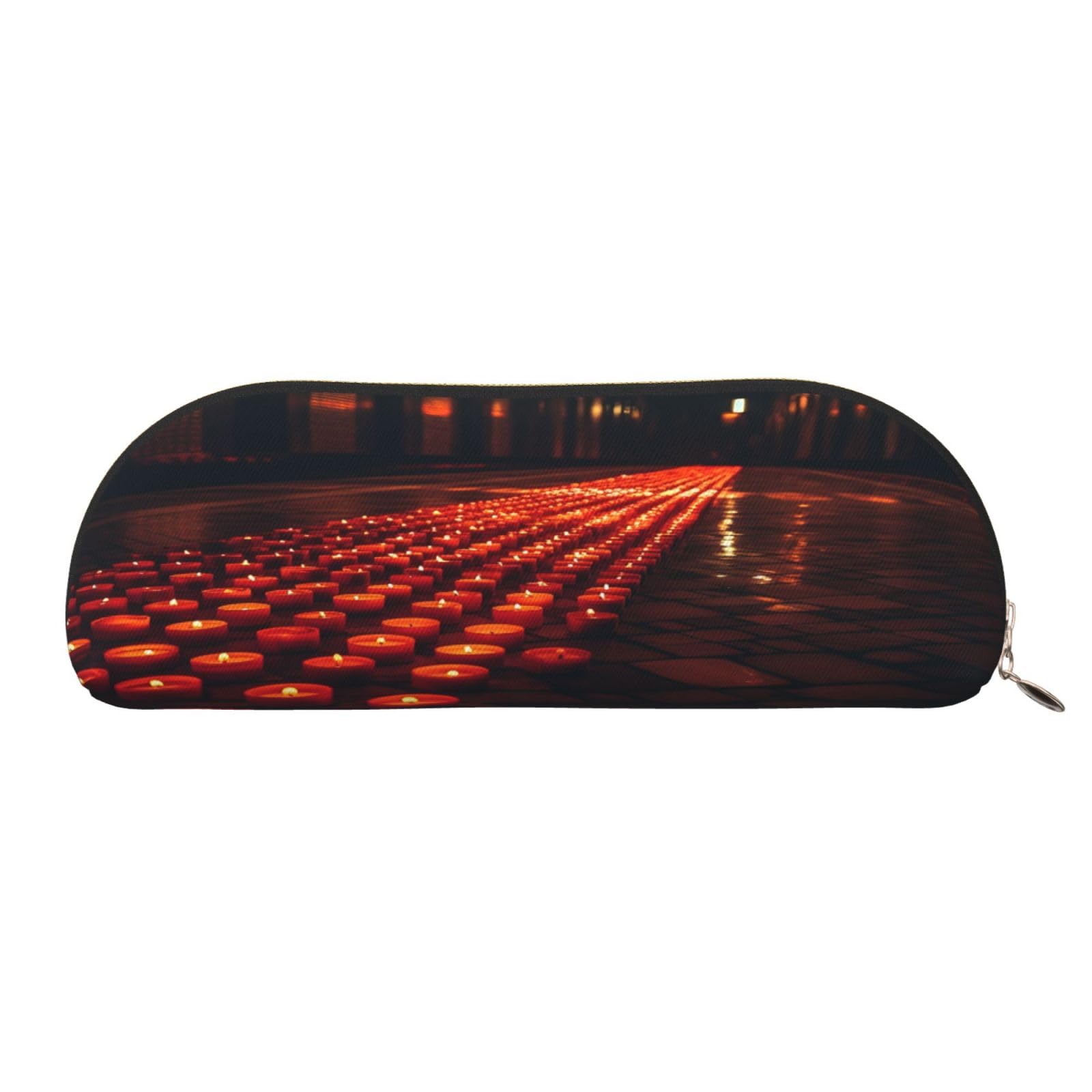 QMKFWT Wishing Candle Pencil Pouch Leather,Small Pen Bags With Zipper For Pencils,Pens,Markers,Makeups,Change,Coins