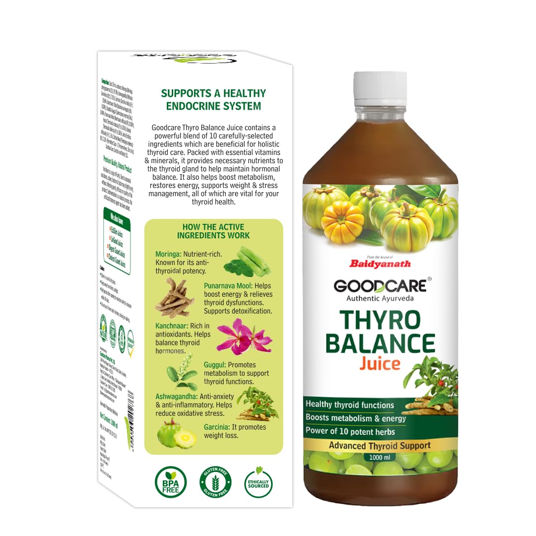Goodcare Thyro Balance Juice-1000 Ml| Ayurvedic Thyroid Support| Better Metabolism| Balance Hormonal Changes| Natural Stress Reducer| With 10 Ayurvedic Ingredients For Immunity & Detox - Image 8 thumbnail
