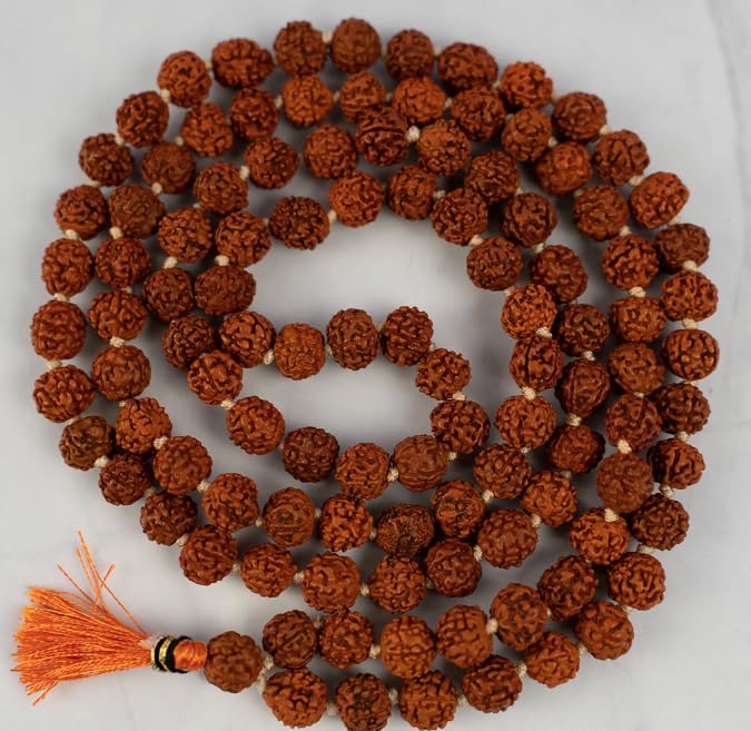 OPTIMUS RUDRAKSHA 5 Mukhi Rudraksha mala Orignal IGL Certified 108 Beads Mala for Jaap Natural Brown Beads Nepali panchmukhi Rudraksh 108 Beads Prayer mala Panchmukhi Rudrachh for Men Women-image-12