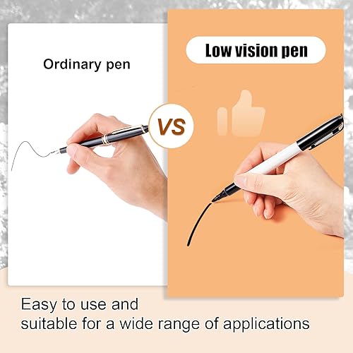 Miniatura 3 de Colarr 24 bolígrafos de punta gruesa de baja visión, tinta negra, fácil de ver, bolígrafos atrevidos con punta de fieltro de calidad baja ayuda para