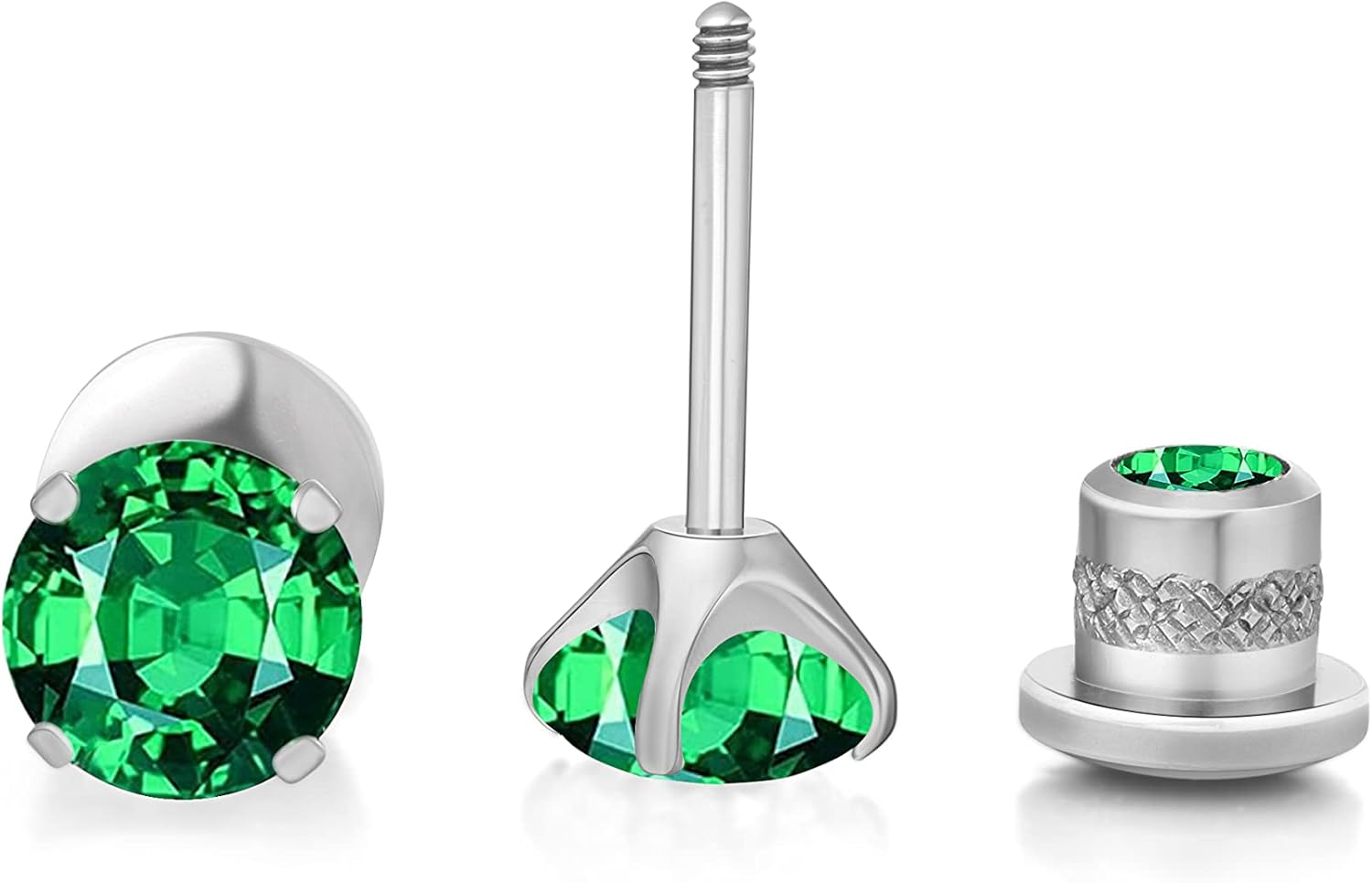 Limerencia Hypoallergenic G23 Implant Grade Titanium Screw Back Earrings Tragus 20G Helix F136 Piercing Post for Sensitive Ears Simulated Diamond Cartilage - Image 9