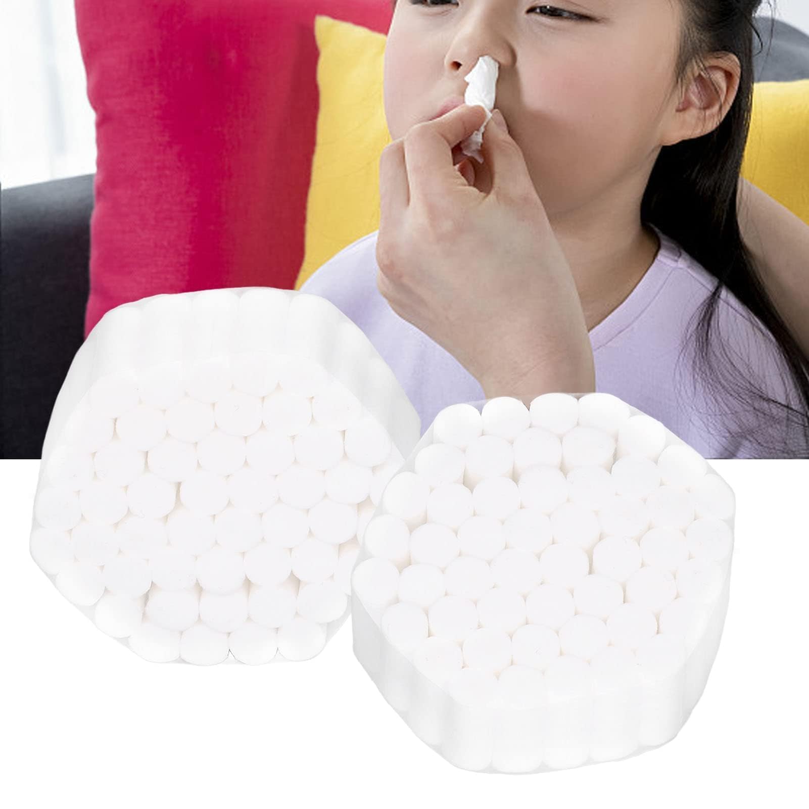 Agatige 100 Pezzi Tappo di sanguinamento nasale per Bambini, tampone di Cotone emostatico Altamente Assorbente per Bocca e Naso