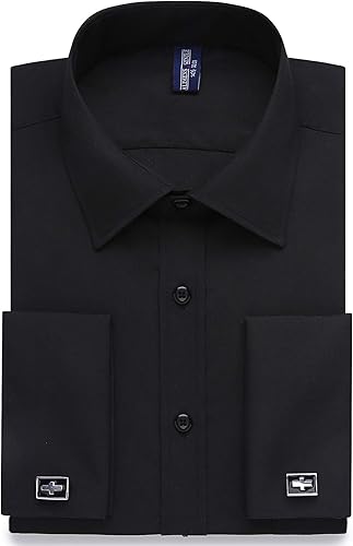 Alimens & Gentle - Camisas de vestir, puños regulares, ajuste normal (Gemelos incluidos)