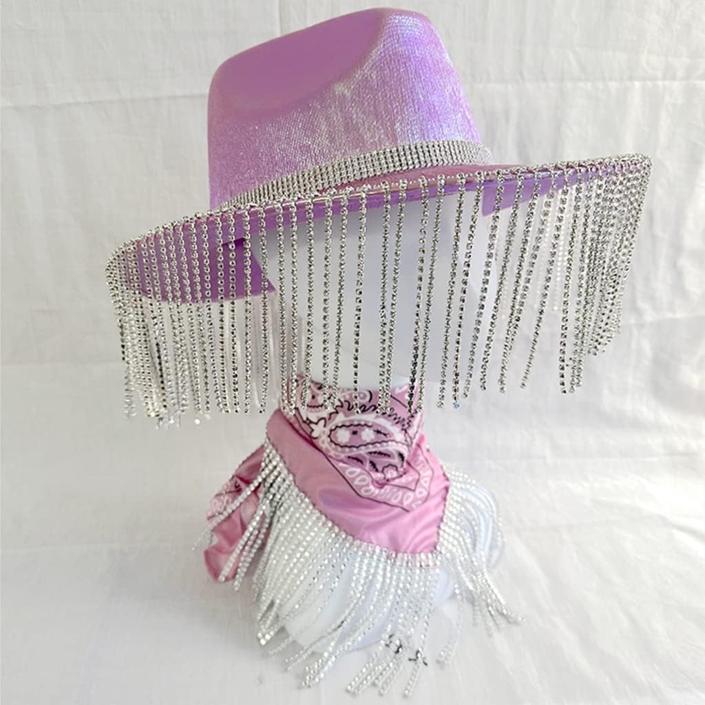 Tassel Cowboy Hat Tassel Cowgirl Hat Bachelorette Party Hat Glitter Cowgirl Hat