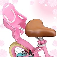 Vista 4 de XJD Bicicleta para niñas de 2 a 12 años de edad, bicicleta para niños de 12 a 20 pulgadas, con ruedas de entrenamiento y cesta Flor Rosa