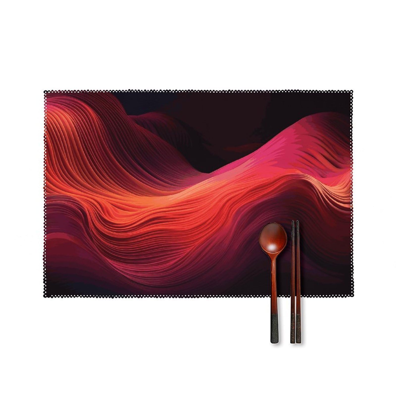 Fekiloot Style Gradient Red Placemats Set Of 6,Table Mat