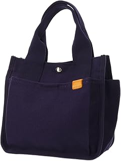 DOT&STRIPE MONOPIA(ãƒ‰ãƒƒãƒˆã‚¢ãƒ³ãƒ‰ã‚¹ãƒˆãƒ©ã‚¤ãƒ— ãƒ¢ãƒŽãƒ”ã‚¢) Canvas Tote with Two Side Pockets, NVY