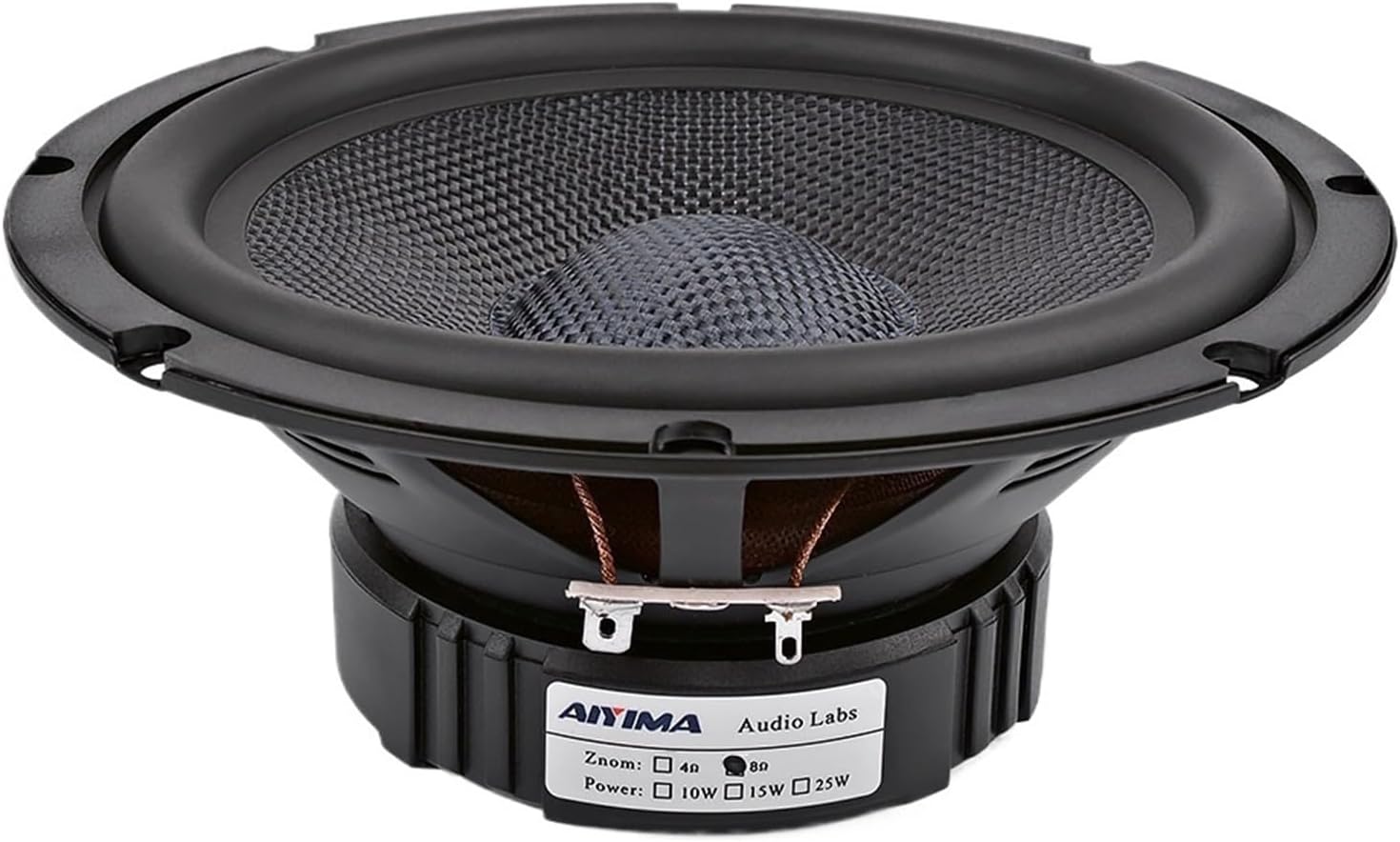 1Pcs Midrange Bass Sound Speaker 6.5 Inch 4 8 Ohm 40W Glass Fiber Woofer Audio Loudspeaker DIY Home Theater Bookshelf(4 Ohm Speaker)