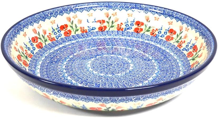 Polish Pottery Bowl - Pasta Serving - Large - Whimsical Garden