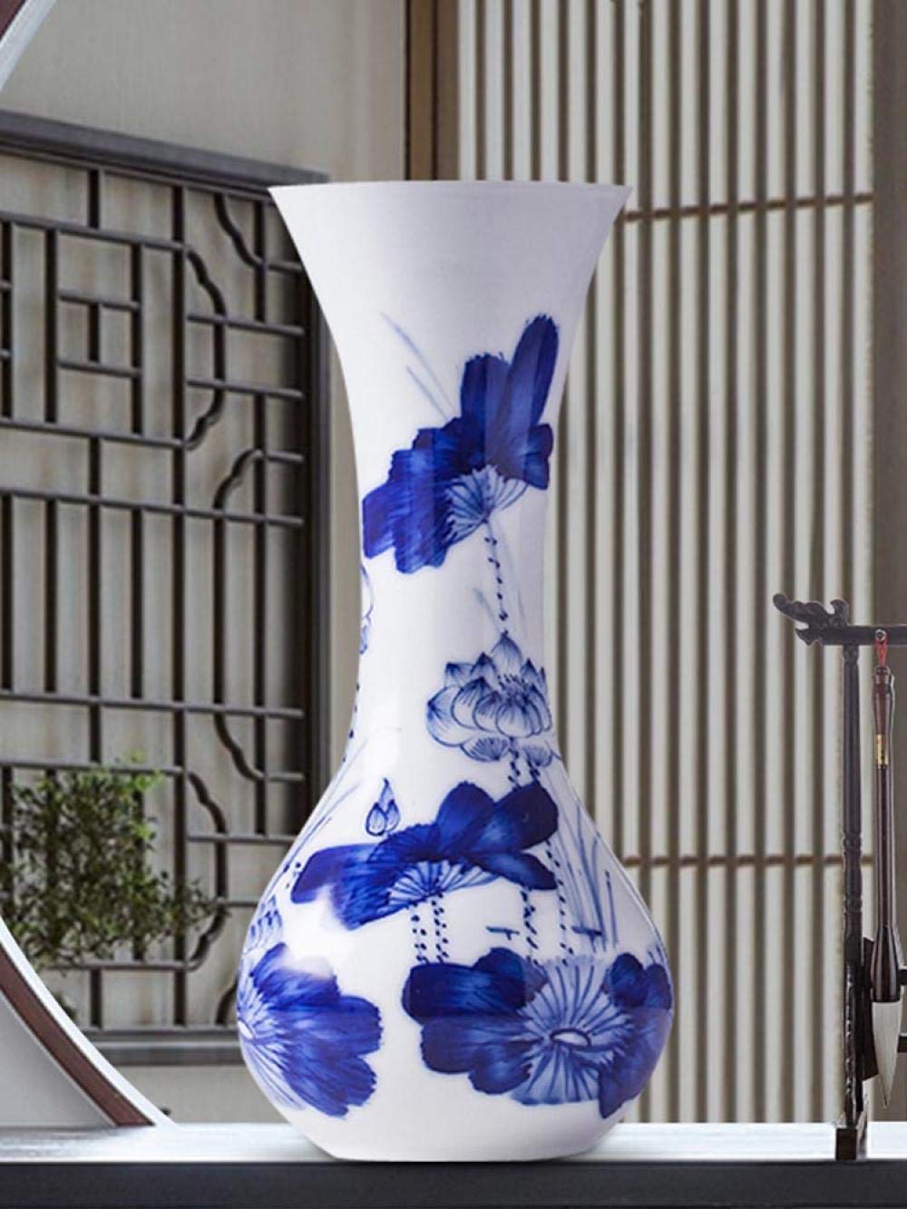 Amazon.co.jp: セラミック花瓶樹脂像磁器装飾青と白の磁器 Smallll 水