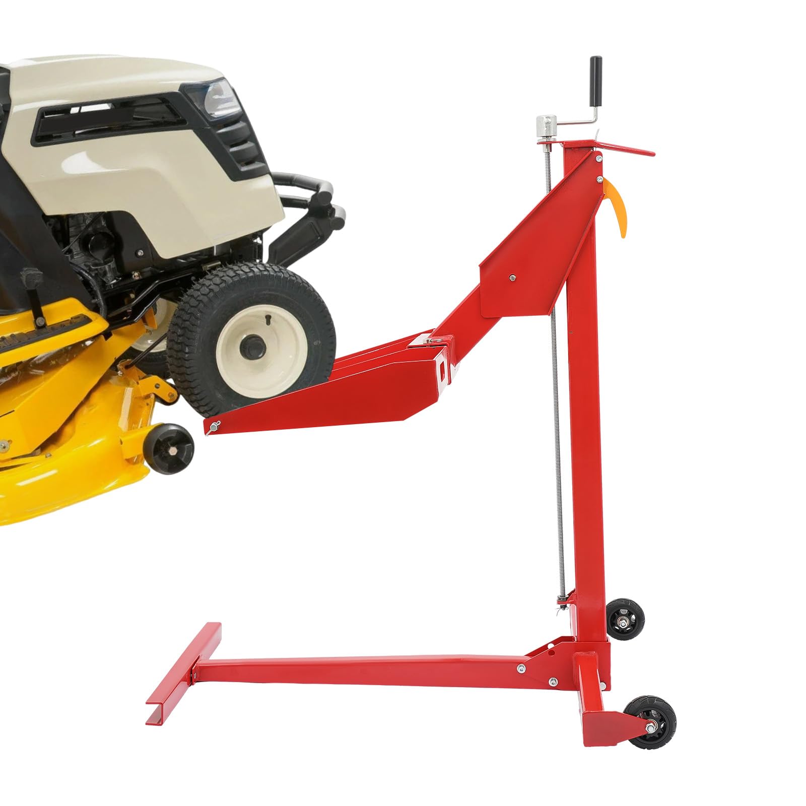 Sollevatore per trattorini da 204 kg, sollevatore regolabile con 2 ruote e design allungabile per tagliaerba fino a 126 cm di lunghezza