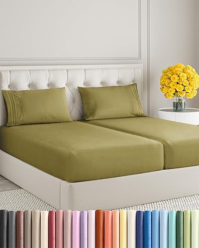 Miniatura 72 de Juego de sábanas de 4 piezas de tamaño matrimonial, sábanas extrasuaves, transpirables y refrescantes, sábanas duraderas de lujo para mujeres