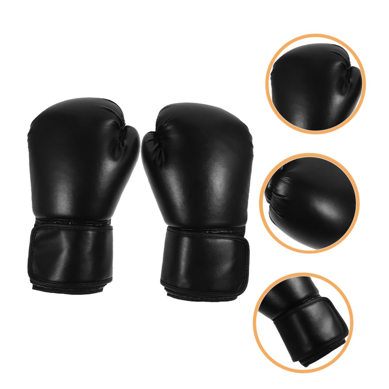 Guantoni da Boxe Training in Pu Nero 1 Paio per Kickboxing | Taekwondo e Muay Thai, Vestibilità Confortevole, Antiusura, Posizione Naturale della Mano
